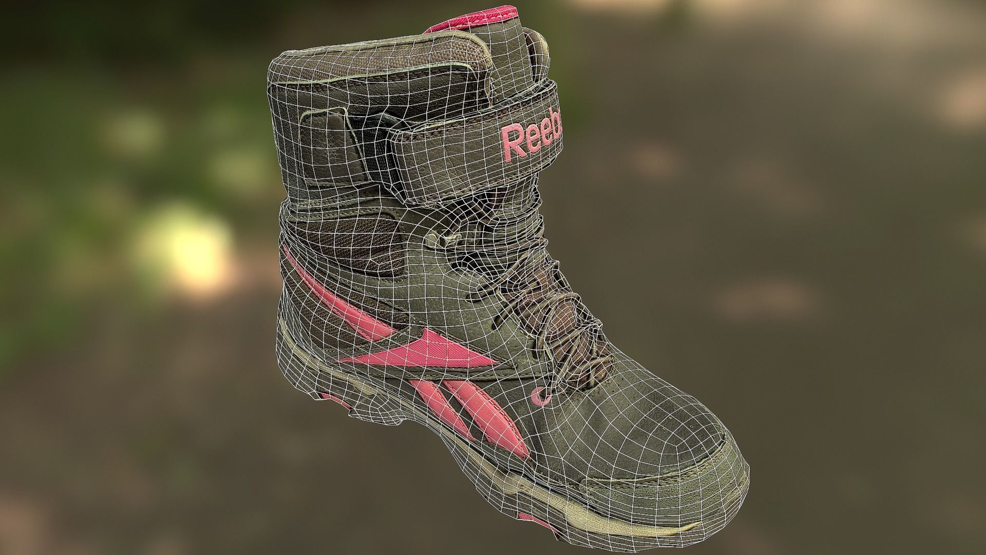 Boot 3D model low poly reebok boots with accents Low-poly 3D model_6
