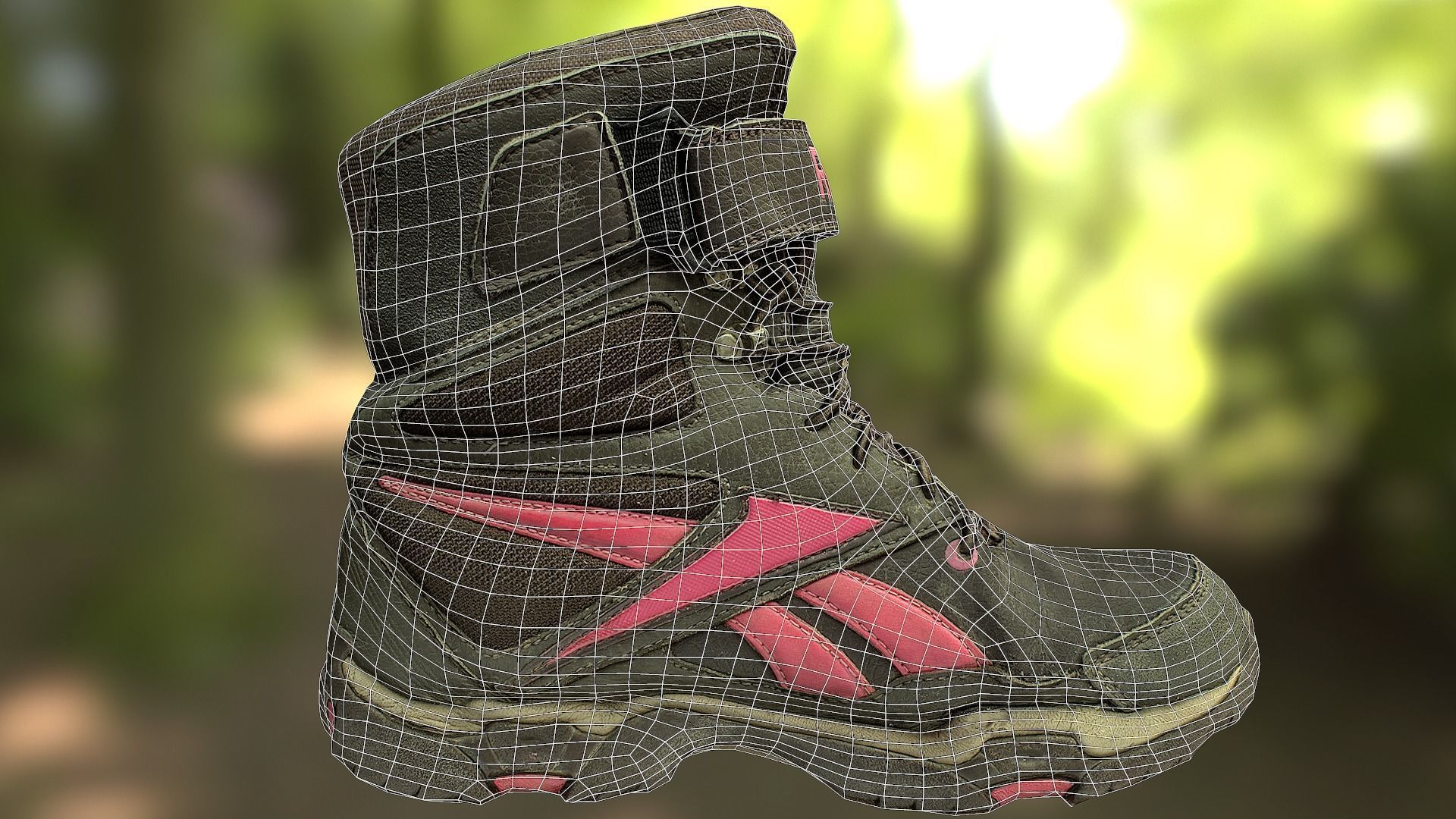 Boot 3D model low poly reebok boots with accents Low-poly 3D model_10