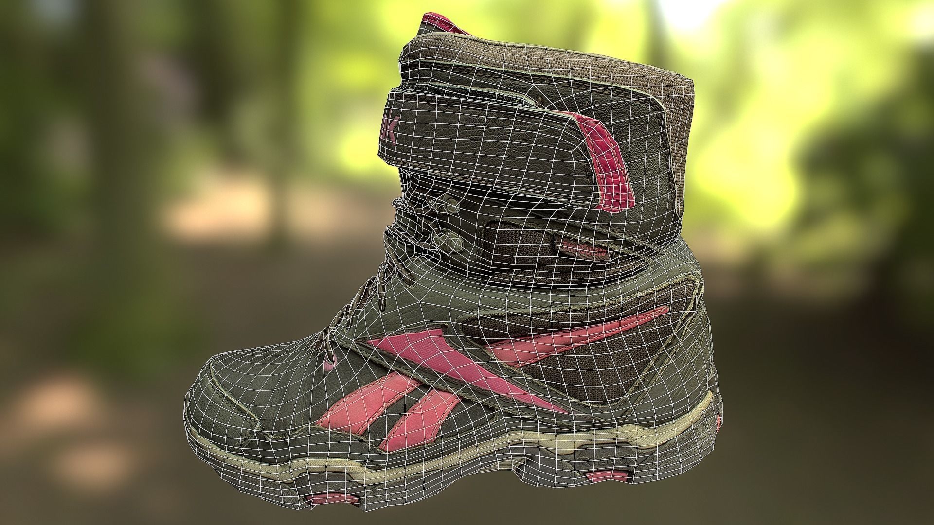 Boot 3D model low poly reebok boots with accents Low-poly 3D model_11