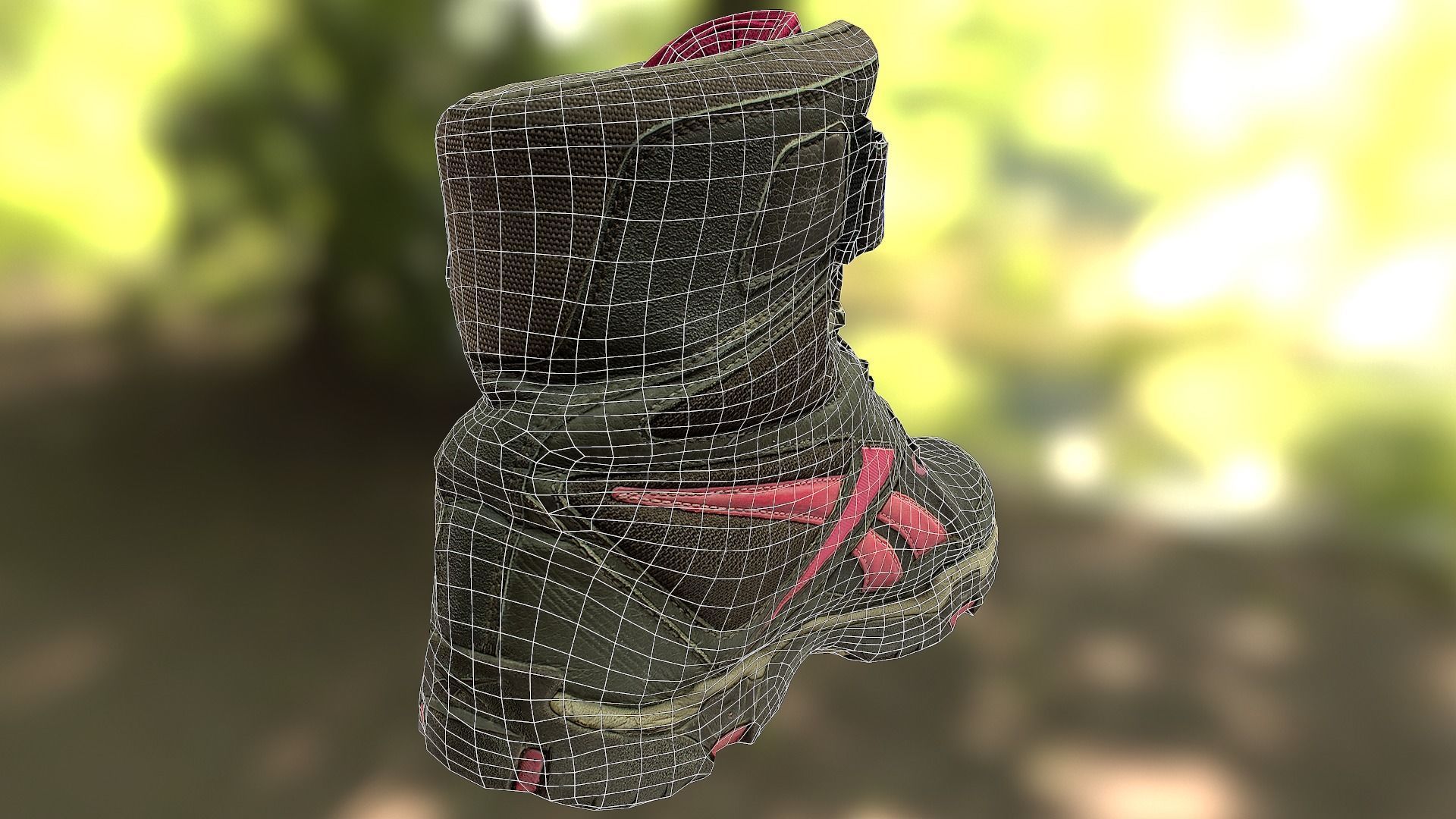 Boot 3D model low poly reebok boots with accents Low-poly 3D model_8