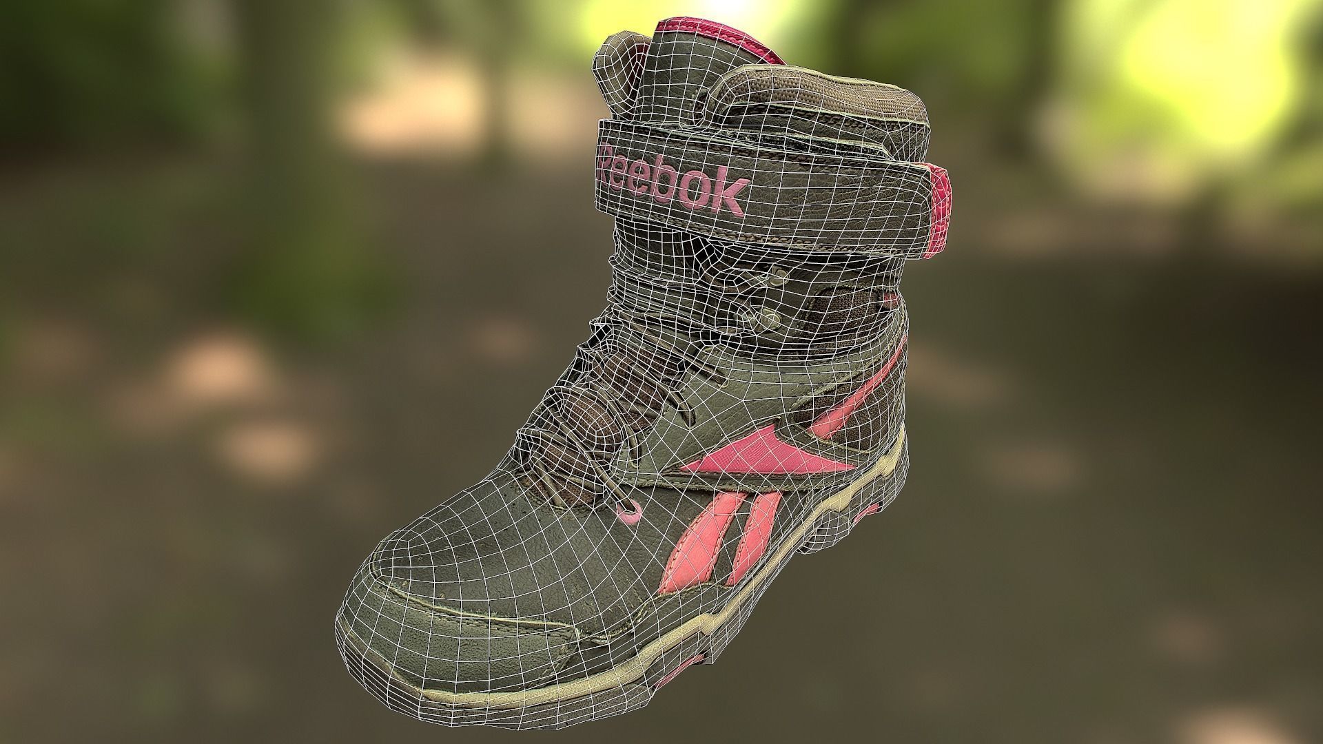 Boot 3D model low poly reebok boots with accents Low-poly 3D model_7