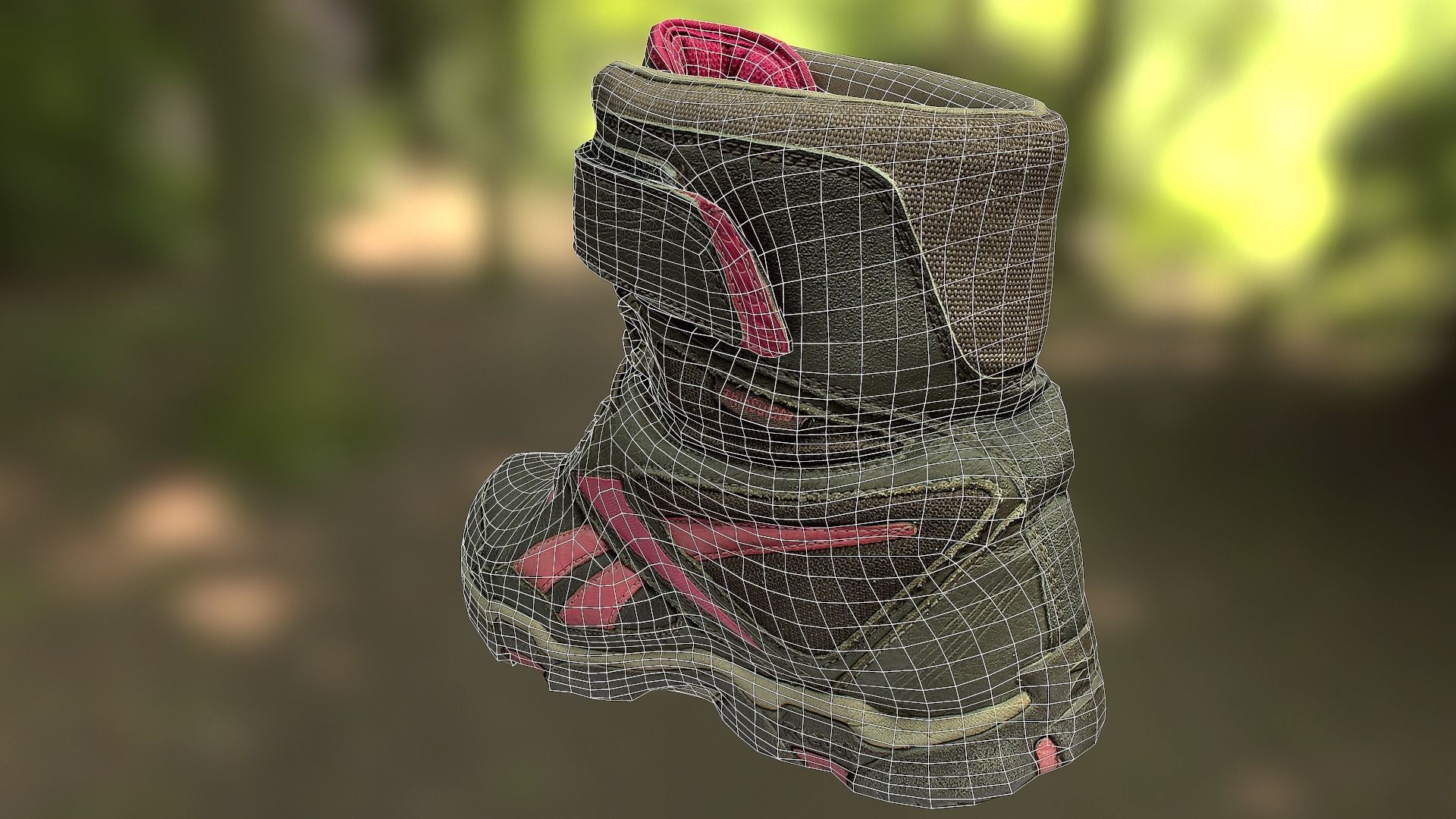 Boot 3D model low poly reebok boots with accents Low-poly 3D model_9
