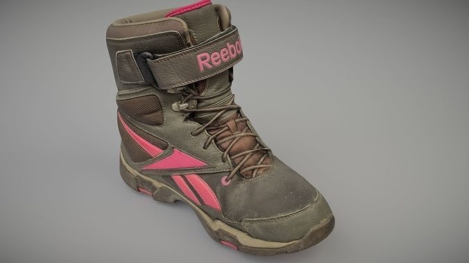 Boot 3D model low poly reebok boots with accents Low-poly 3D model