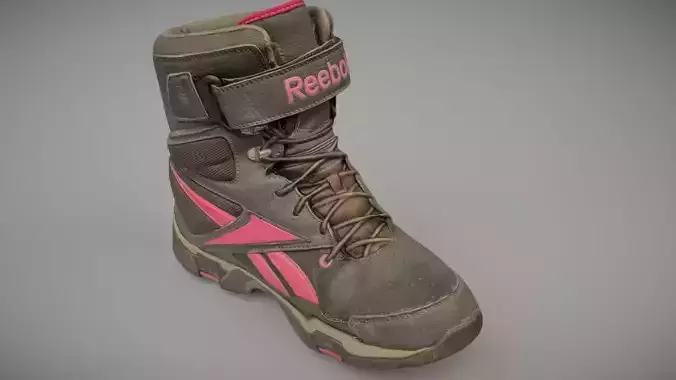 Boot 3D model low poly reebok boots with accents Low-poly 3D model