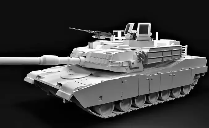 Armoured Tank - M1A2 Abrams Tank 3D model