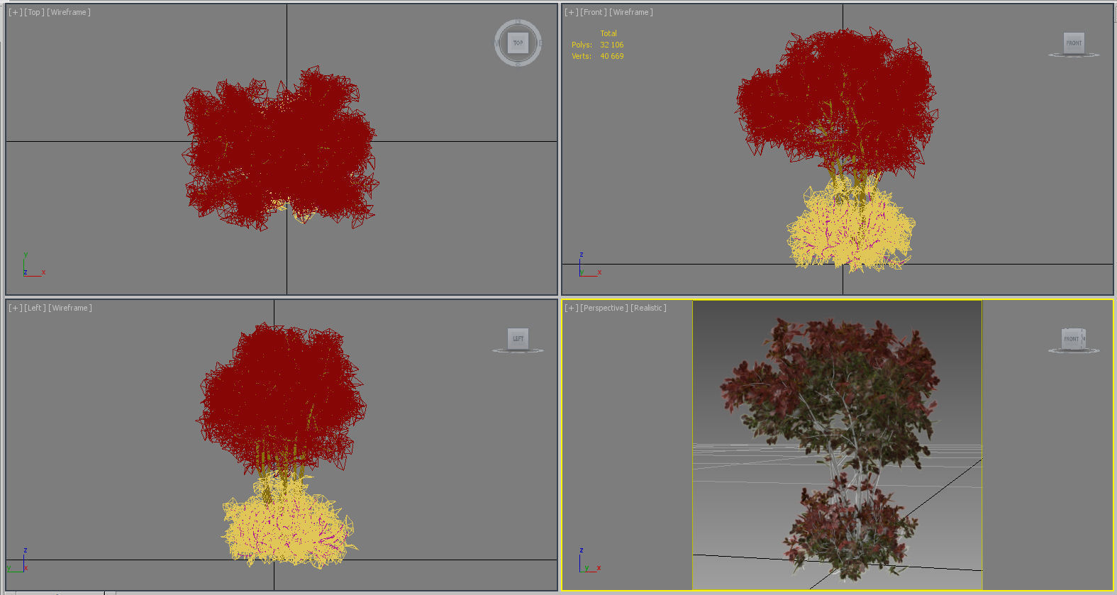 Hazelnut tree red 3D model_7