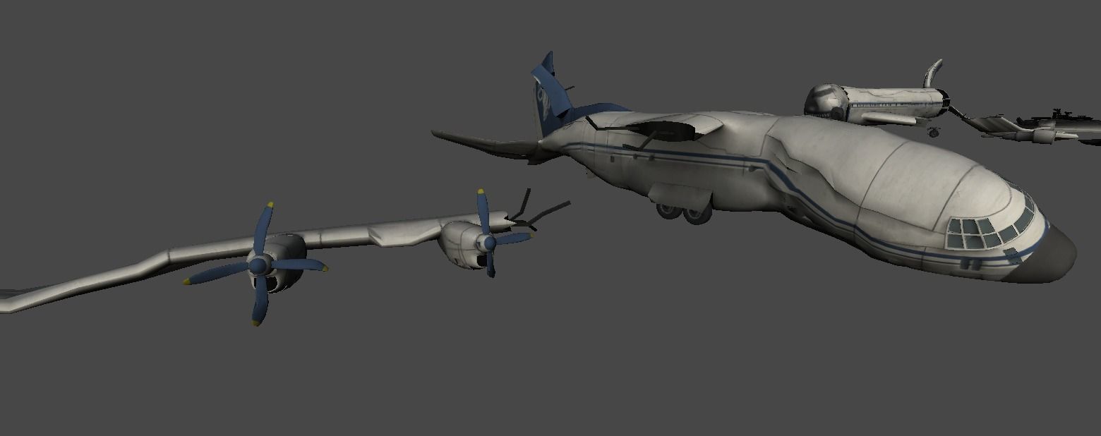 Crashes airplanes and helicopters Low-poly 3D model_10