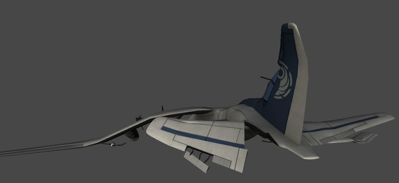 Crashes airplanes and helicopters Low-poly 3D model_3