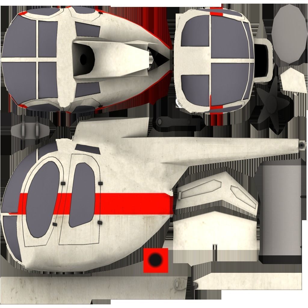 Mobile airliners Low-poly 3D model_9