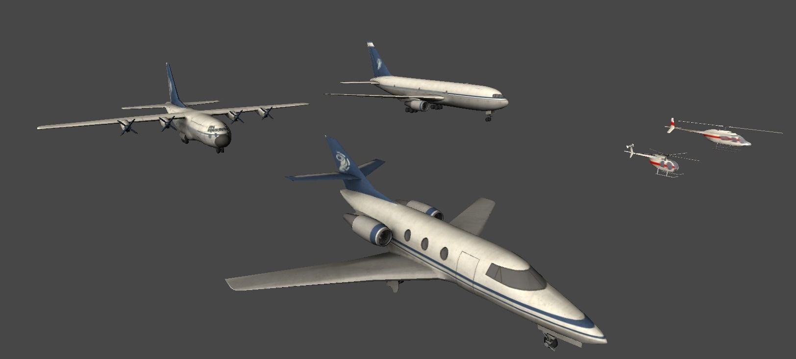 Mobile airliners Low-poly 3D model_3