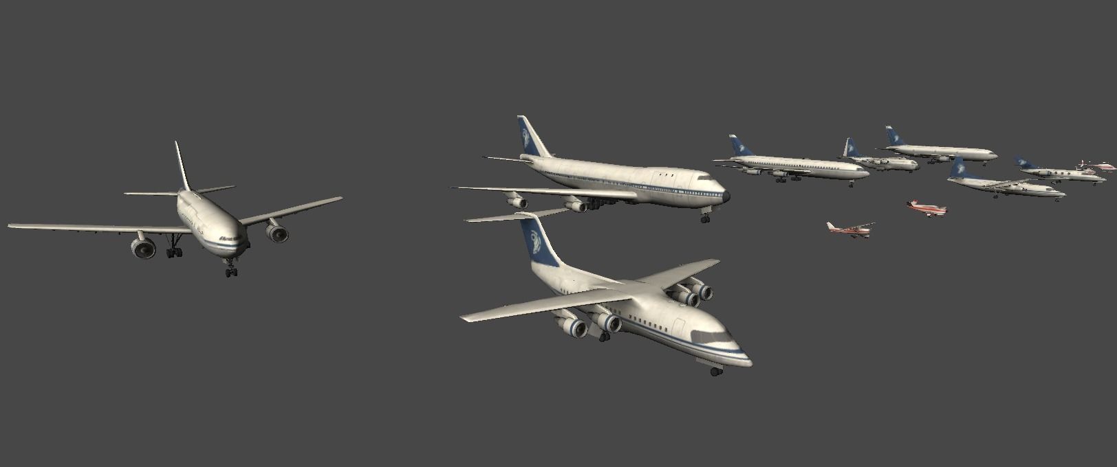 Mobile airliners Low-poly 3D model_5