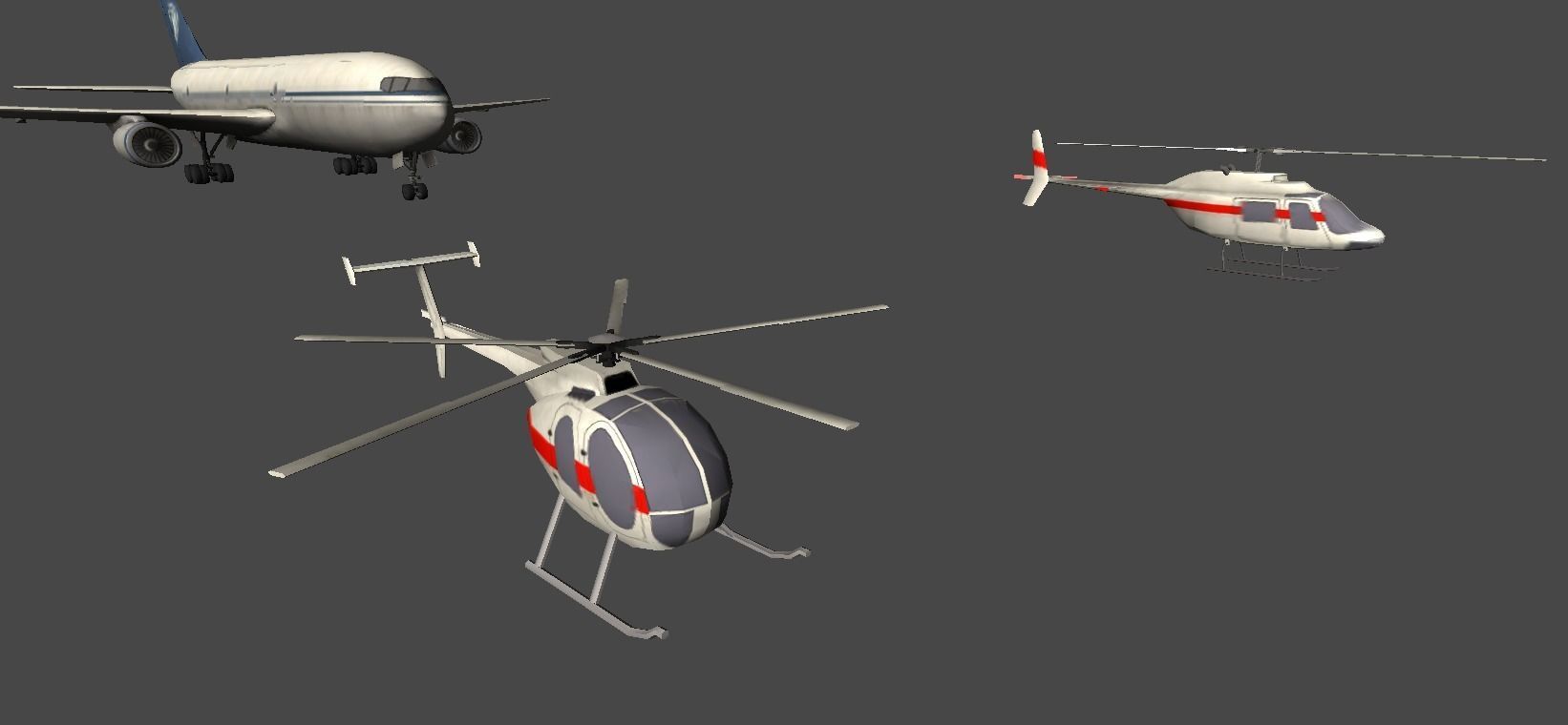 Mobile airliners Low-poly 3D model_1