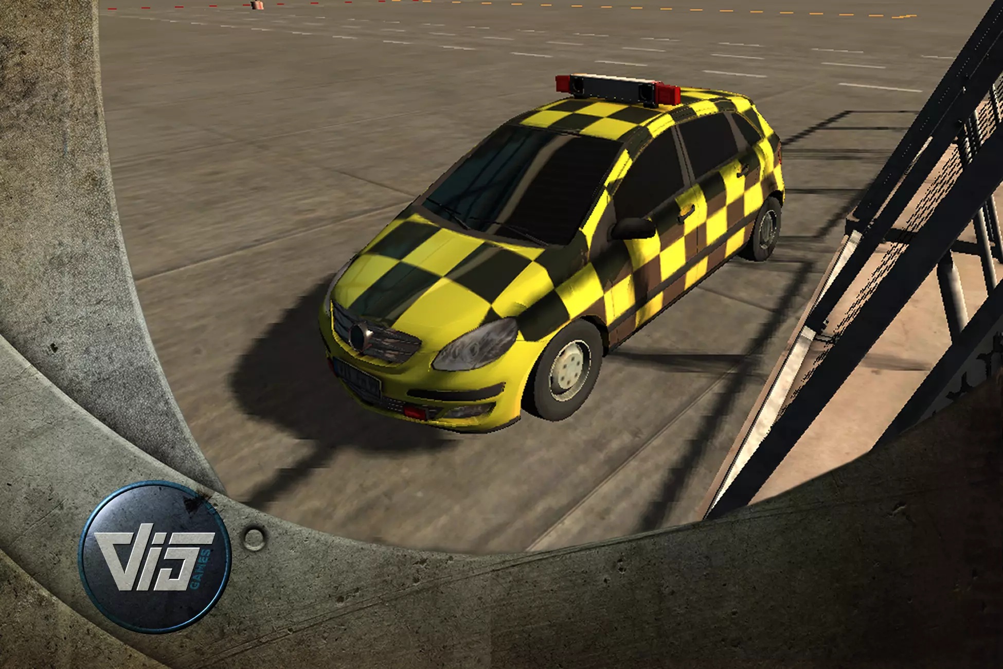 Mobile airport vehicles Low-poly 3D model_0