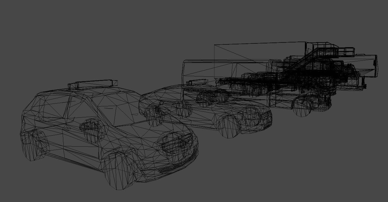 Mobile airport vehicles Low-poly 3D model_1