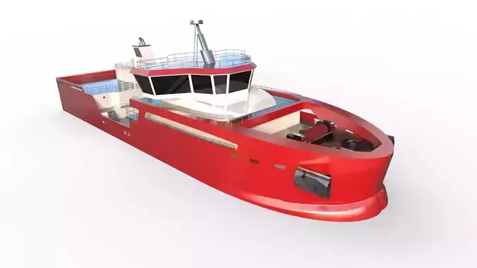 Live Fish Carrier Vessel Ship 3D model