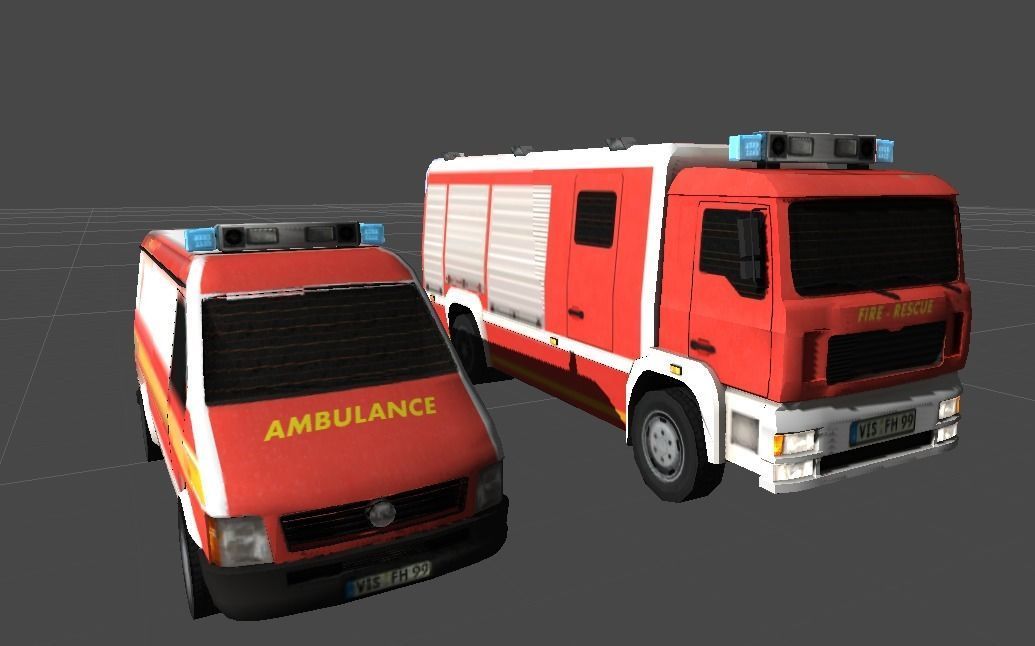 Mobile firefighting vehicles Low-poly 3D model_4
