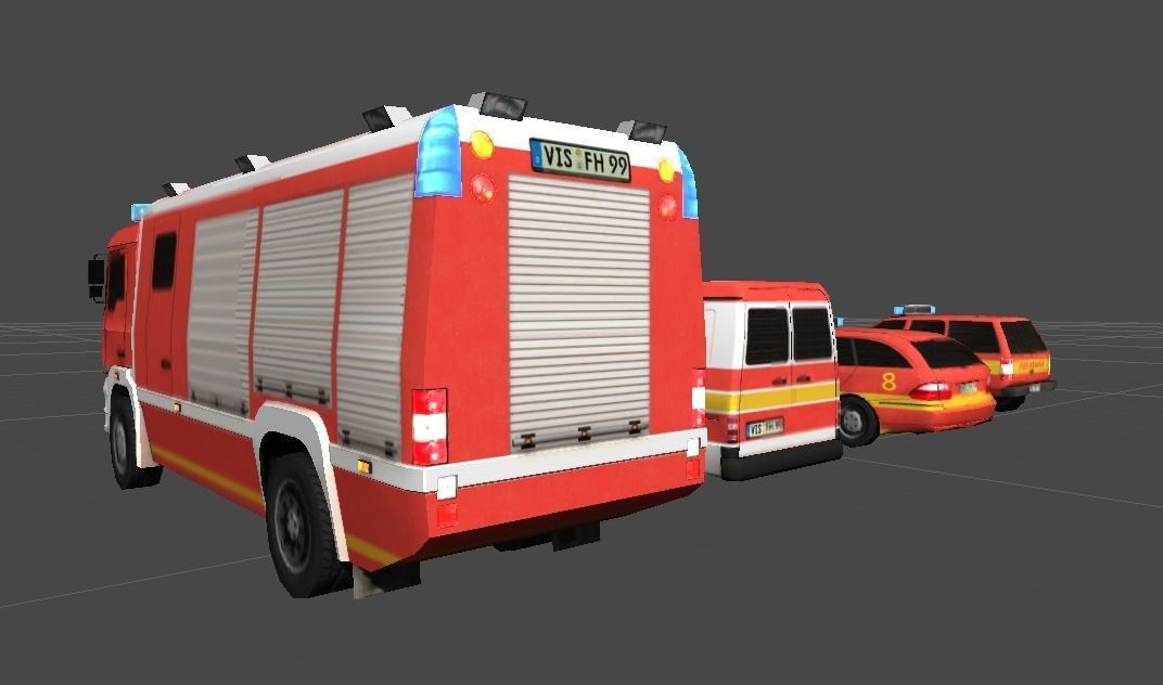 Mobile firefighting vehicles Low-poly 3D model_2