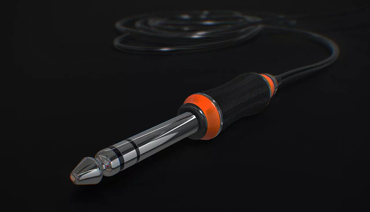 Stylish Jack Plug with Cable 3D model