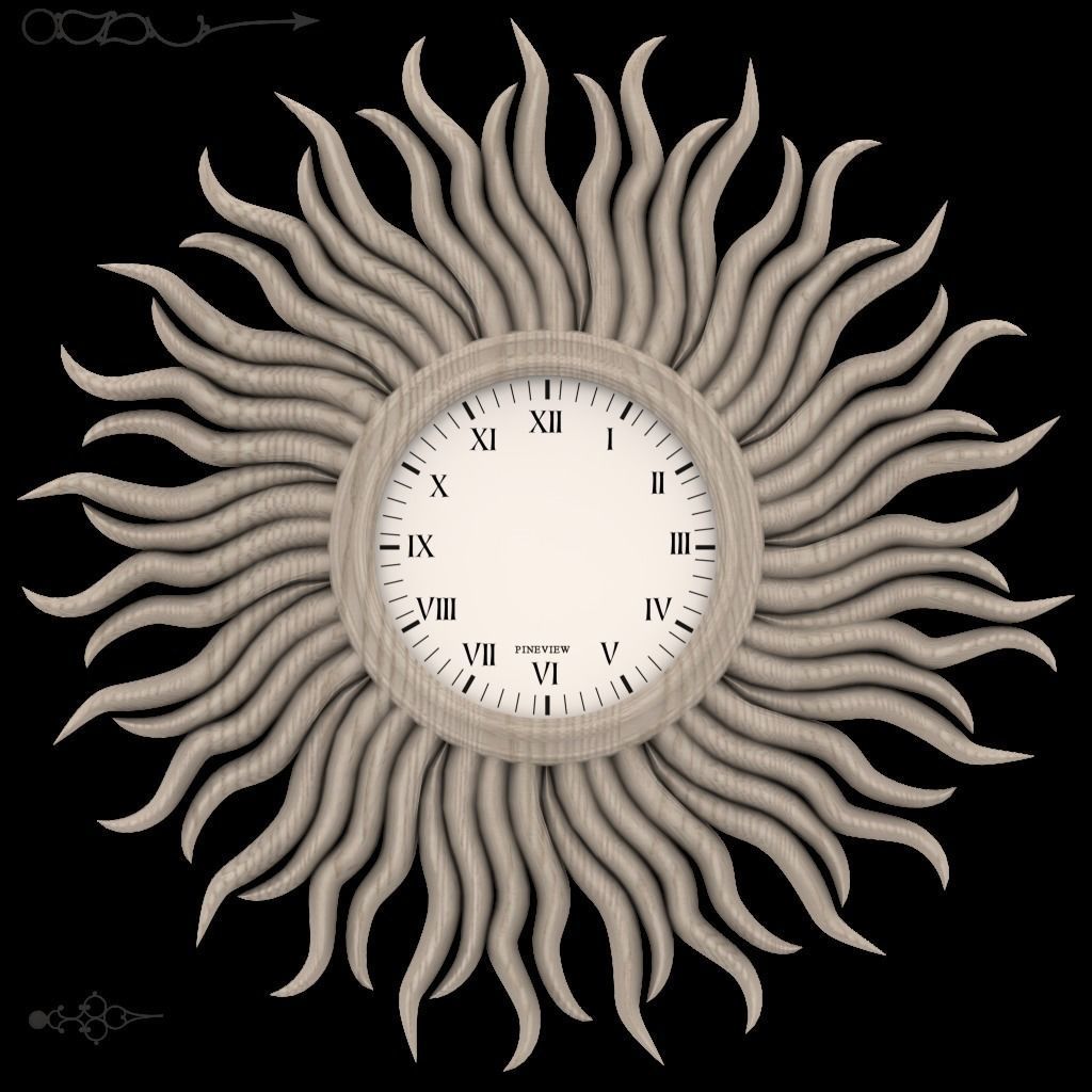 Clocks collection wall clock with roman numerals Low-poly 3D model_42