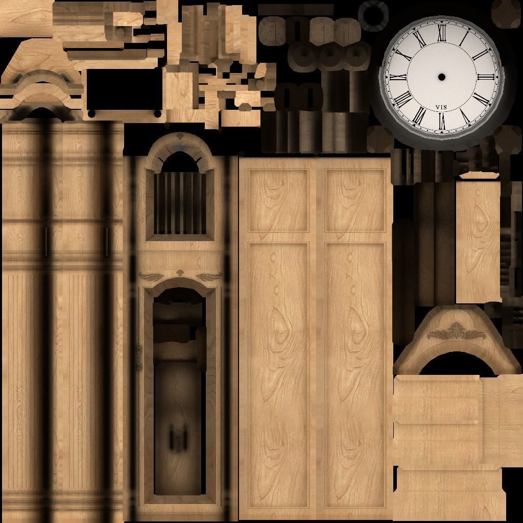 Clocks collection wall clock with roman numerals Low-poly 3D model_27