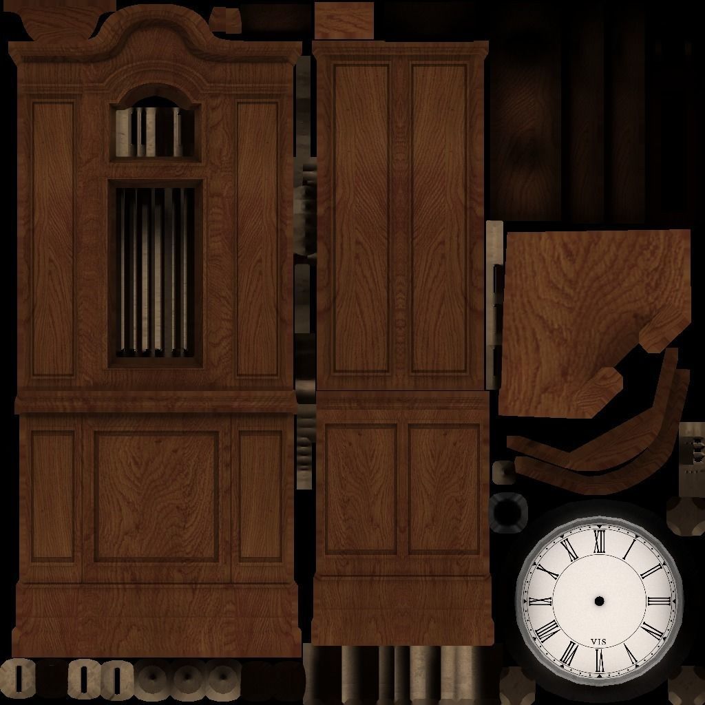 Clocks collection wall clock with roman numerals Low-poly 3D model_51