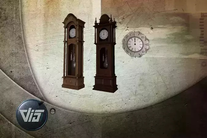 Clocks collection wall clock with roman numerals Low-poly 3D model