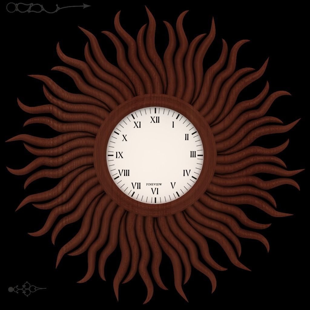 Clocks collection wall clock with roman numerals Low-poly 3D model_41