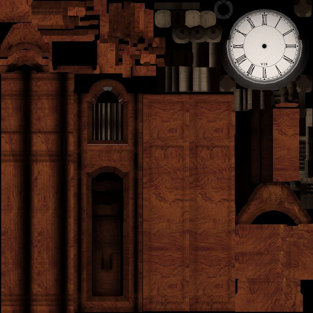 Clocks collection wall clock with roman numerals Low-poly 3D model_33