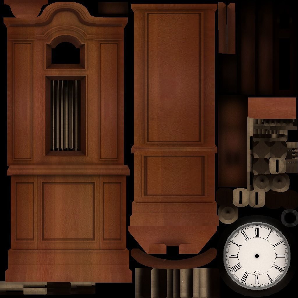 Clocks collection wall clock with roman numerals Low-poly 3D model_54