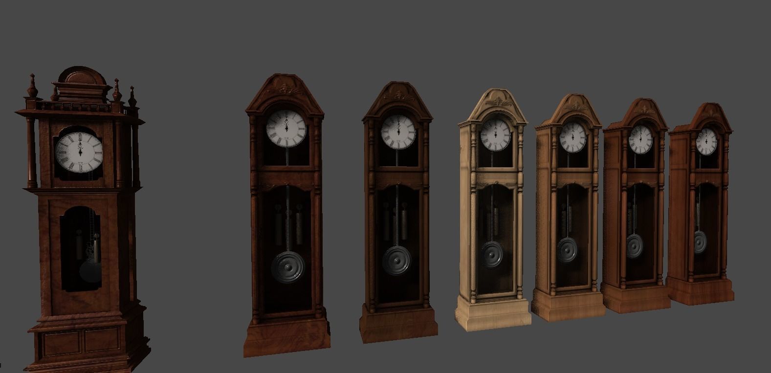 Clocks collection wall clock with roman numerals Low-poly 3D model_8