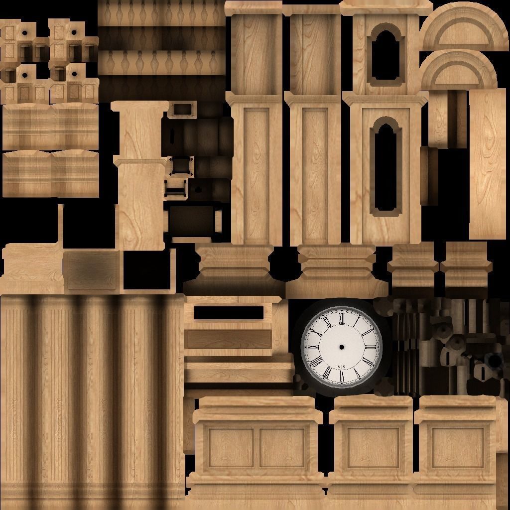 Clocks collection wall clock with roman numerals Low-poly 3D model_19