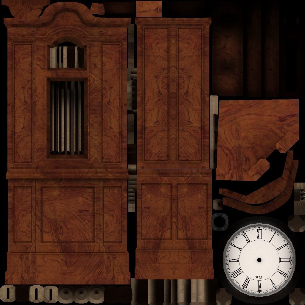 Clocks collection wall clock with roman numerals Low-poly 3D model_53