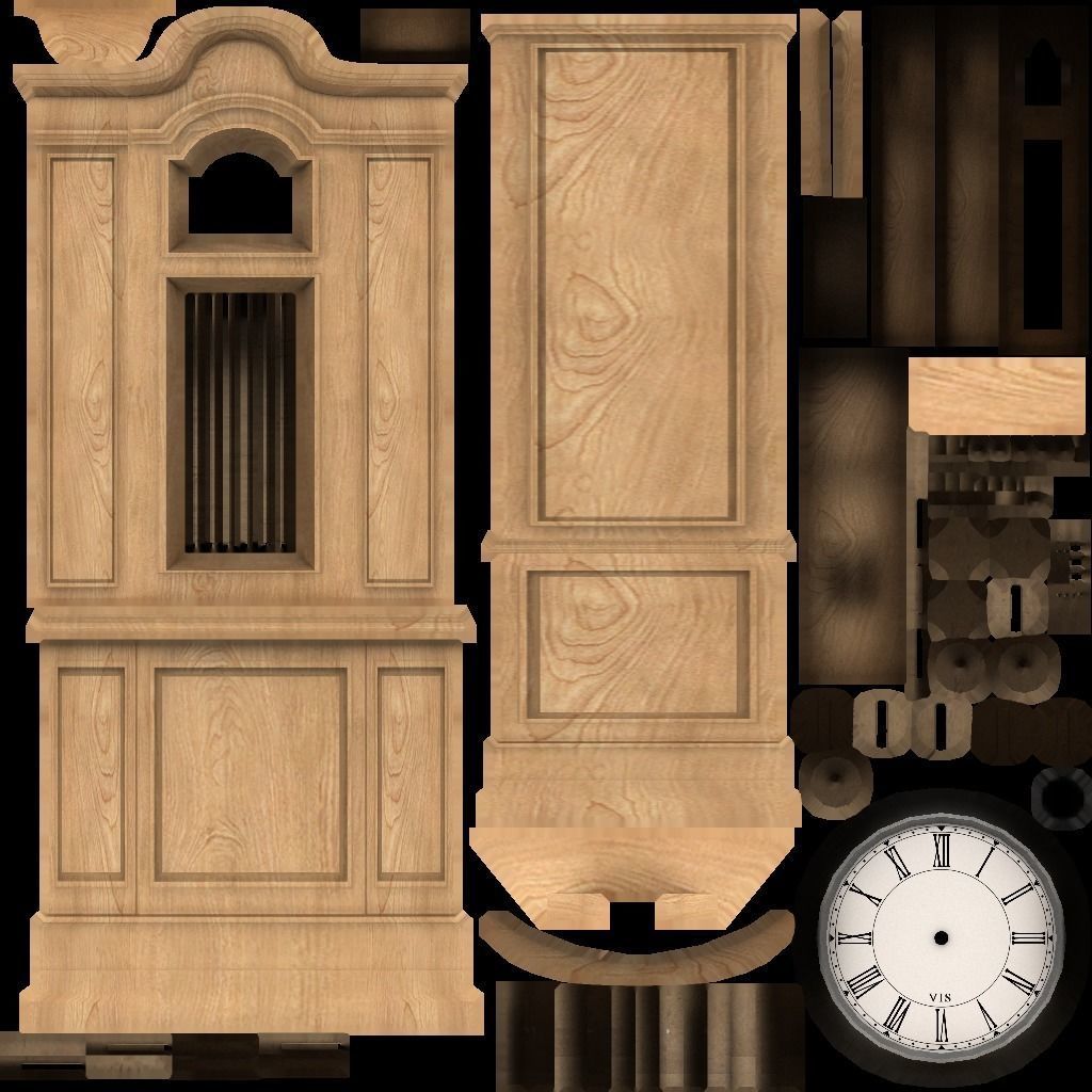 Clocks collection wall clock with roman numerals Low-poly 3D model_52