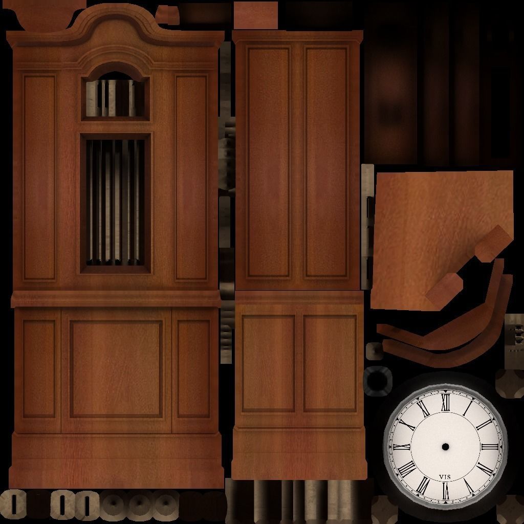 Clocks collection wall clock with roman numerals Low-poly 3D model_46