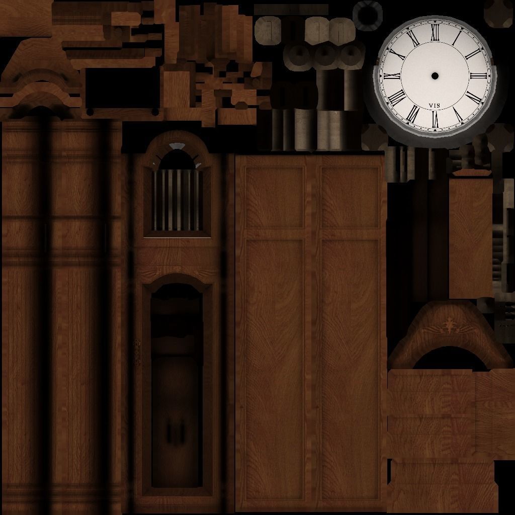 Clocks collection wall clock with roman numerals Low-poly 3D model_31