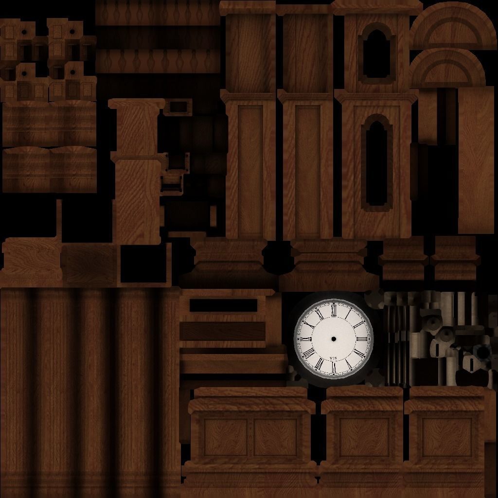 Clocks collection wall clock with roman numerals Low-poly 3D model_20