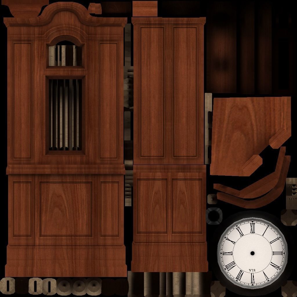 Clocks collection wall clock with roman numerals Low-poly 3D model_50