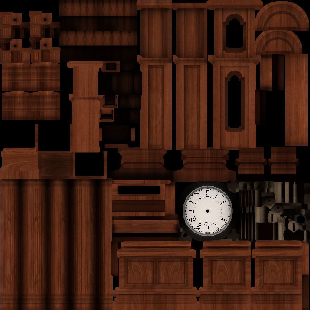 Clocks collection wall clock with roman numerals Low-poly 3D model_21