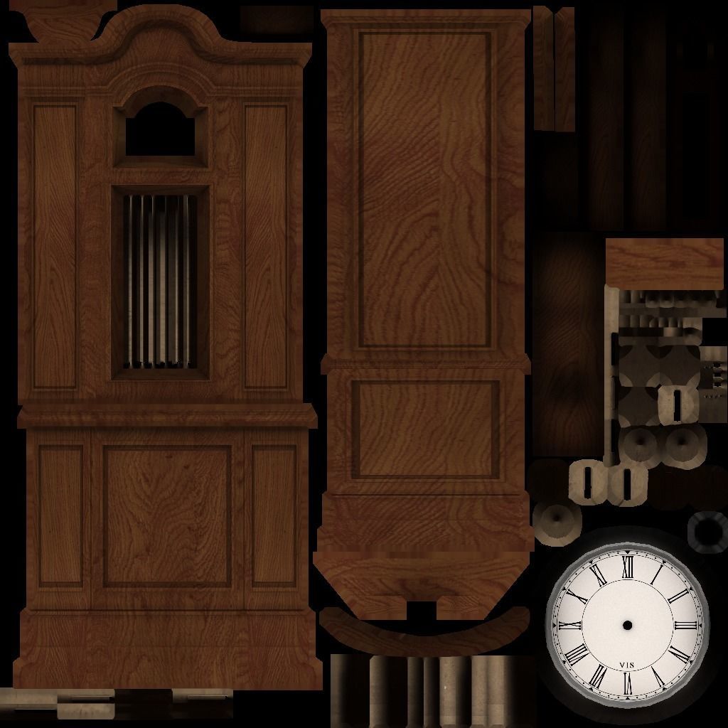 Clocks collection wall clock with roman numerals Low-poly 3D model_13