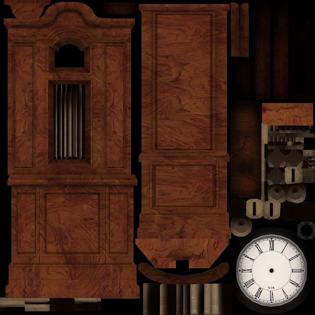 Clocks collection wall clock with roman numerals Low-poly 3D model_12