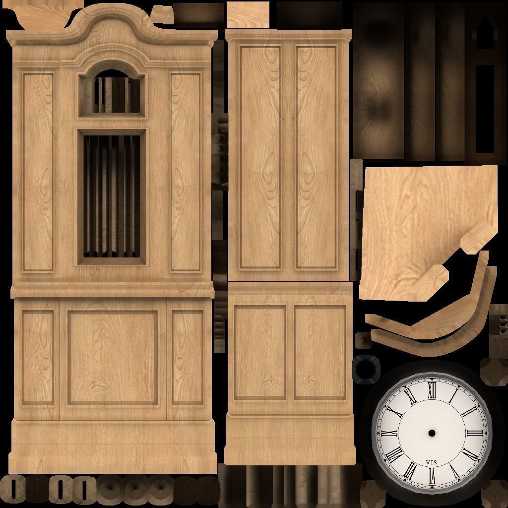 Clocks collection wall clock with roman numerals Low-poly 3D model_49