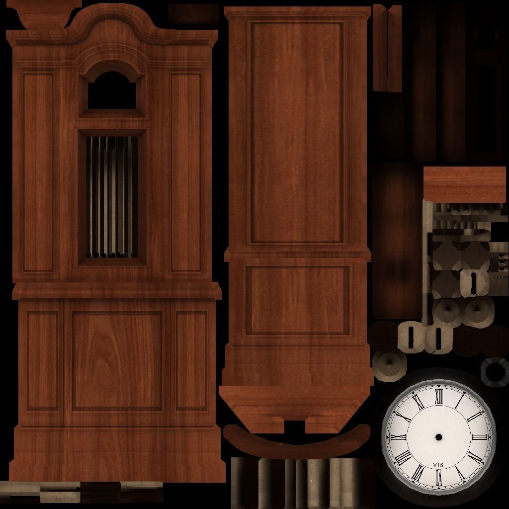 Clocks collection wall clock with roman numerals Low-poly 3D model_55