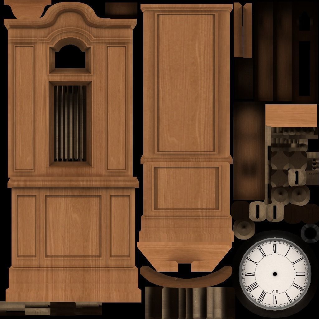 Clocks collection wall clock with roman numerals Low-poly 3D model_56