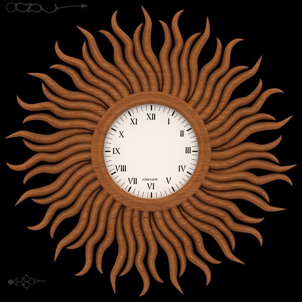 Clocks collection wall clock with roman numerals Low-poly 3D model_40