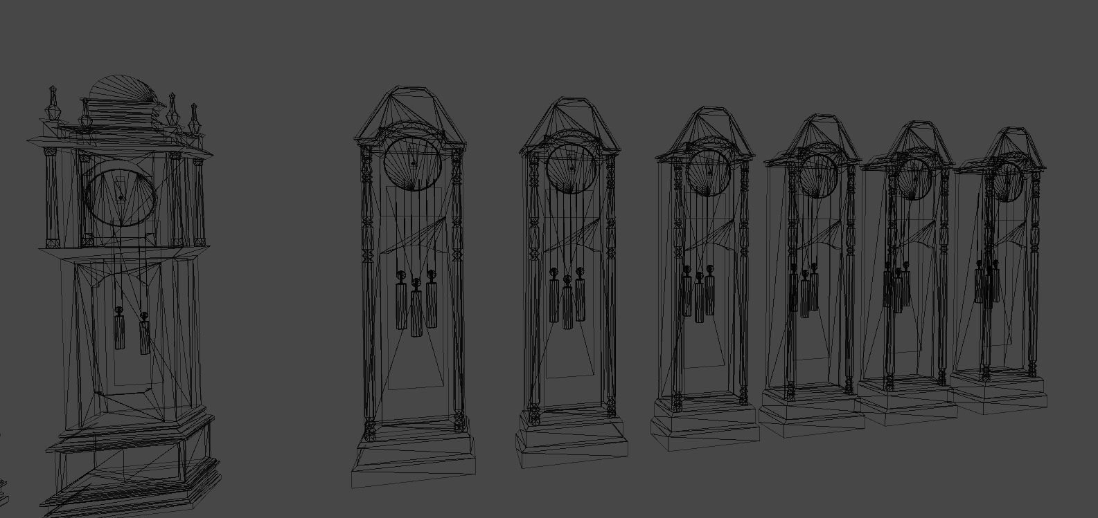 Clocks collection wall clock with roman numerals Low-poly 3D model_2