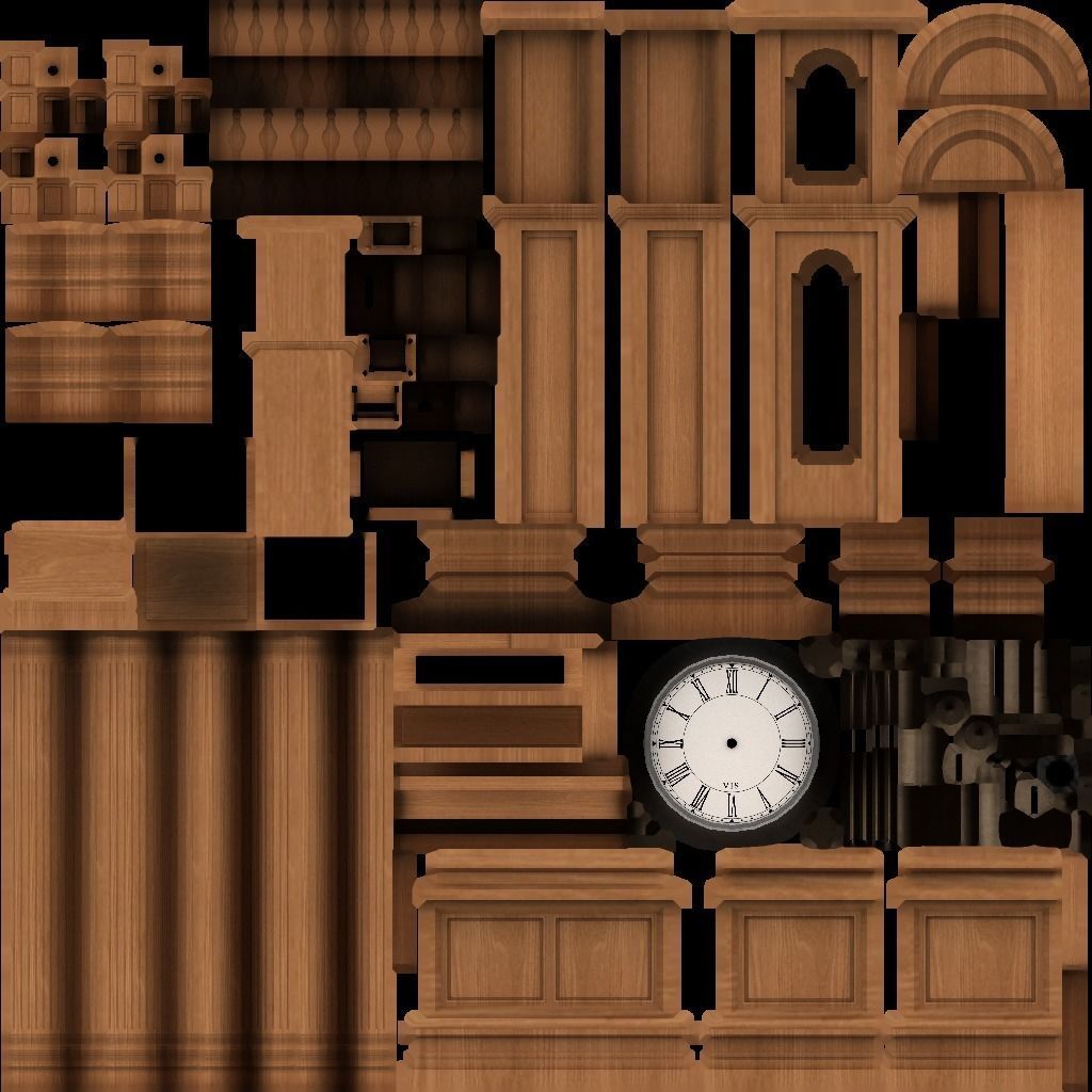 Clocks collection wall clock with roman numerals Low-poly 3D model_22