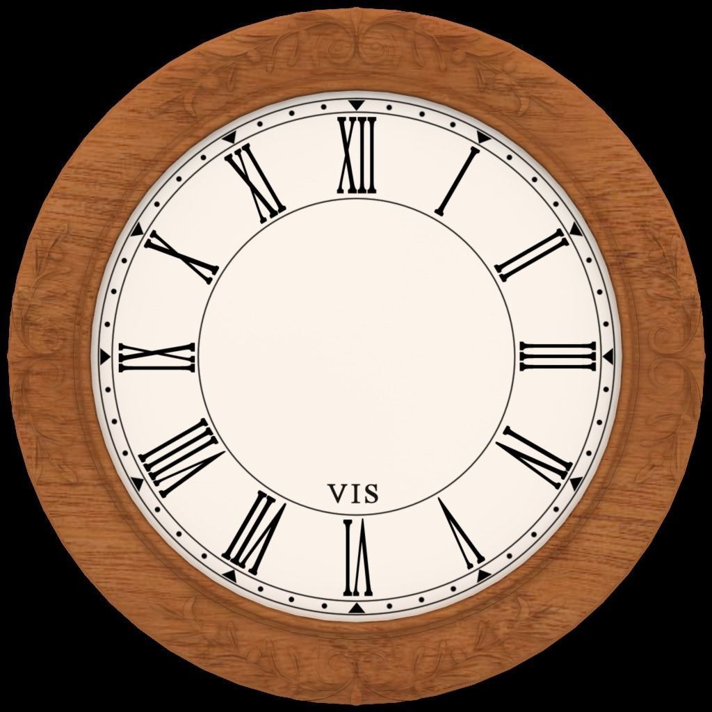 Clocks collection wall clock with roman numerals Low-poly 3D model_34