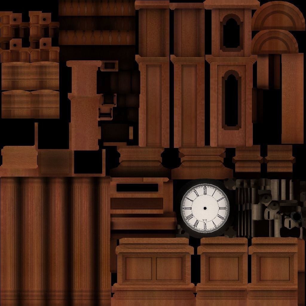 Clocks collection wall clock with roman numerals Low-poly 3D model_25