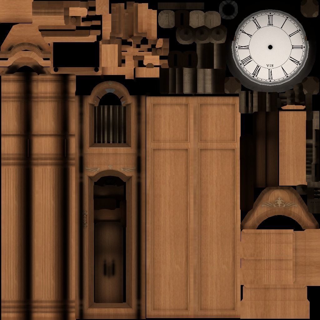 Clocks collection wall clock with roman numerals Low-poly 3D model_28