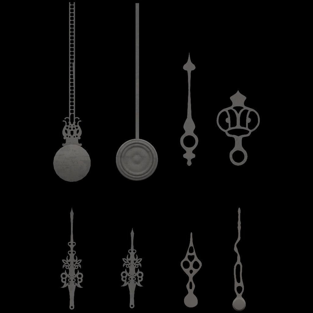 Clocks collection wall clock with roman numerals Low-poly 3D model_29